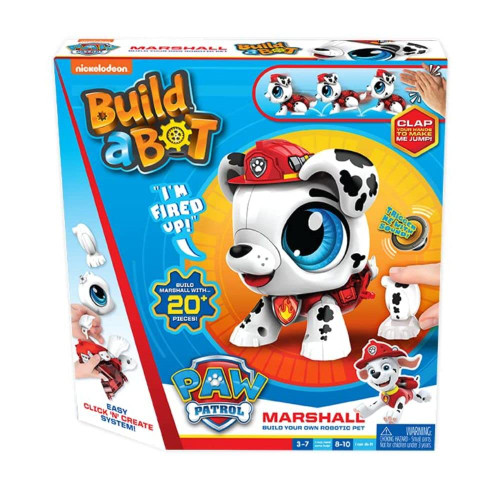 Goliath Games Build-a-Bot: Paw Patrol - Marshall | Build Your Own Interactive Paw Patrol Characters | Easy Click 'n' Create System | 20+ Piece STEM Robot Kit for Kids | for Ages 3+