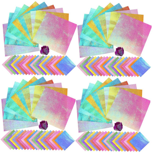 EXCEART 600 Pcs Pearl Paper Crane Paper Japanese Folding Paper Foil Paper Glitter Paper Oragami Stars for Crafts Origami for Kids DIY Handcraft Paper Manual Child Origami Paper