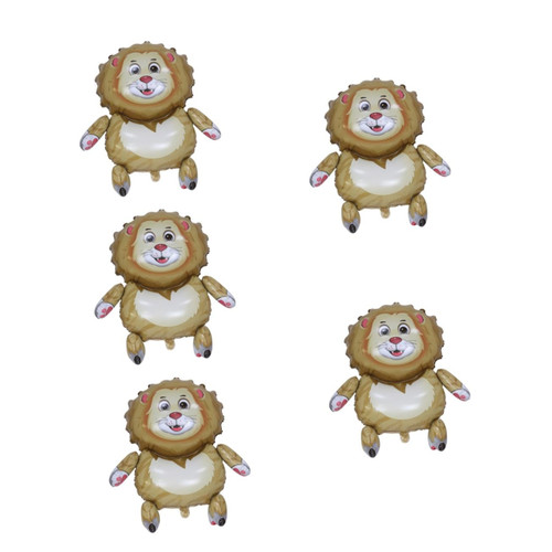 Toyvian 5pcs Lion Balloon Lion Shaped Balloon Lion Woodland Balloon Jungle Party Decoration Jungle Birthday Party Birthday Balloons Pet Balloons Animal Aluminum Film Child Aluminum Foil
