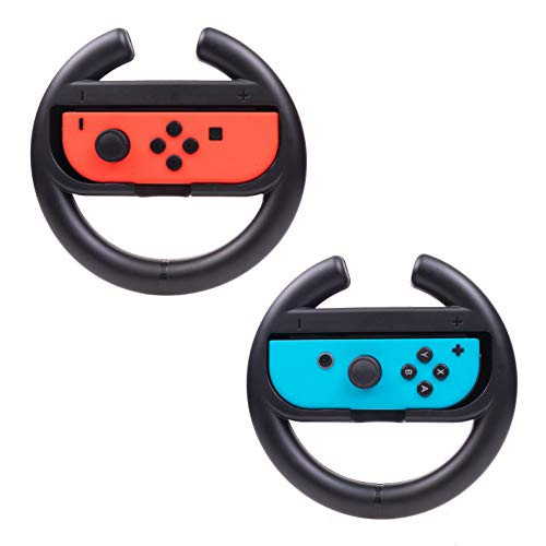 Advanctech Nintendo Switch Racing Steering Wheel Grip for Joy-con Controllers, Set of 2