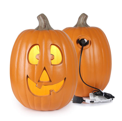 Halloween Pumpkin Lantern, Jack o Lanterns Light Up Pumpkin Decorations, Lighted Pumpkin with LED Bulb Indoor/Outdoor Pumpkin Decoration 12in Halloween Pumpkin Lantern, Jack o Lanterns Light Up Pumpkin Decorations, Lighted Pumpkin with LED Bulb Indoor/Outdoor Pumpkin Decoration 12in