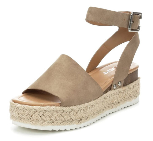 Soda Topic Topshoe Avenue Women's Open Toe Ankle Strap Espadrille Sandal (6 M US, Natural New)