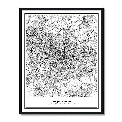 Susie Arts 11X14 Unframed Glasgow Scotland Metropolitan City View Abstract Street Map Art Print Poster Wall Decor V321 Susie Arts 11X14 Unframed Glasgow Scotland Metropolitan City View Abstract Street Map Art Print Poster Wall Decor V321