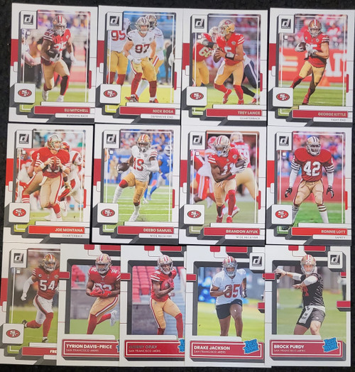 2022 Panini Donruss Football San Francisco 49ers Team Set 13 Cards W/Drafted Rookies Brock Purdy Rated Rookie