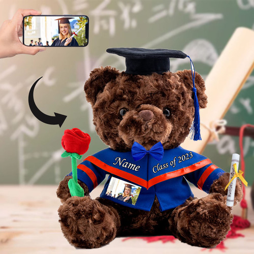 Personalized Gifts Teddy Bear with Photo+ Text, Graduation Bear Class of 2024 Personalized Teddy Bear for Graduation Day 2024 Kindergarten Graduation Gifts for Him 2024 High School (8 in-Text+Photo) Personalized Gifts Teddy Bear with Photo+ Text, Graduation Bear Class of 2024 Personalized Teddy Bear for Graduation Day 2024 Kindergarten Graduation Gifts for Him 2024 High School (8 in-Text+Photo)