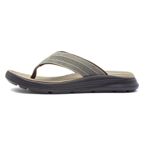 Skechers USA Men's Men's Thong Sandal Flip-Flop, Light Brown, 12