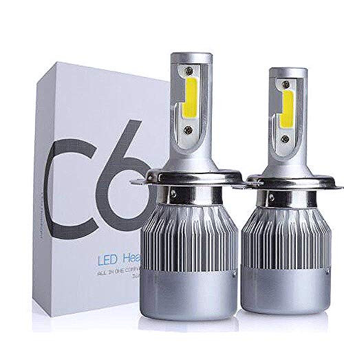 ICBEAMER H4/9003/HB2 LED Headlight Bulbs 6000K 36W Hi/Lo Cool White Headlight Bulbs COB LED Chips - Plug&Play (2pcs)