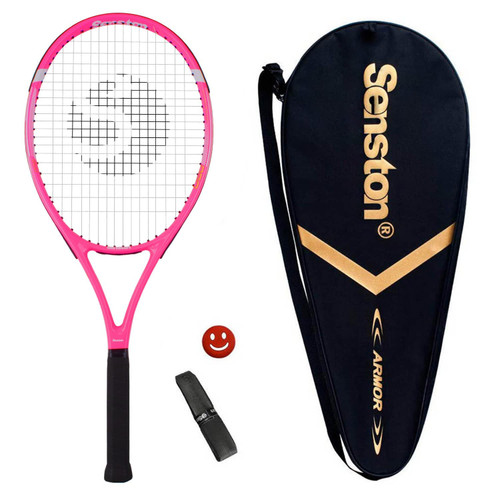 Senston Tennis Racket for Adults Tennis Racket Professional 27 inch Tennis Racquet for Girls Women Pink