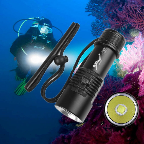 UNAGEA Dive Light Scuba Diving Flashlight, 6000 Lumen Dive Torch, 3 Modes Waterproof Diving Safety Lights, Underwater 80m Submarine Lights with Rechargeable Battery, for Deep Sea Cave at Night