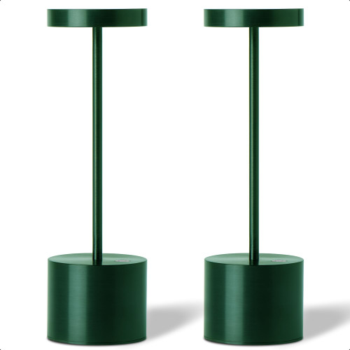 2 Pack Cordless Table Lamp Rechargeable, 5000mAh Battery Powered Metal Small Desk Lamp, 3 Color Stepless Dimming Portable LED Table Light, for Outdoor/Bedroom/Home Patio/Restaurant/Bar