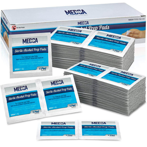Alcohol Prep Pads - Box of 1000 - Saturated 70% Isopropyl Alcohol Wipes, Individually Wrapped Moistened Swab Pad, 2-Ply Cotton
