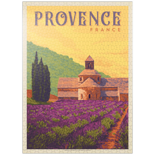 France: Provence, Vintage Poster - Premium 1000 Piece Jigsaw Puzzle for Adults