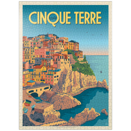 Italy: Cinque Terre, Vintage Poster - Premium 1000 Piece Jigsaw Puzzle for Adults Italy: Cinque Terre, Vintage Poster - Premium 1000 Piece Jigsaw Puzzle for Adults