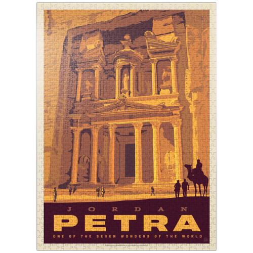 Jordan: Petra, Vintage Poster - Premium 1000 Piece Jigsaw Puzzle for Adults