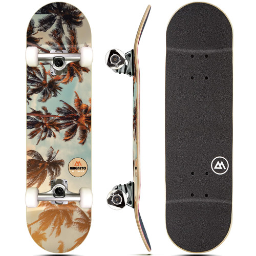 Magneto Complete Skateboard | 31" x 8" | Maple Wood, Double Kick Concave Deck | Kids Skateboard Cruiser Skateboard | Skateboard for Beginners, Teens & Adults | Fully Assembled