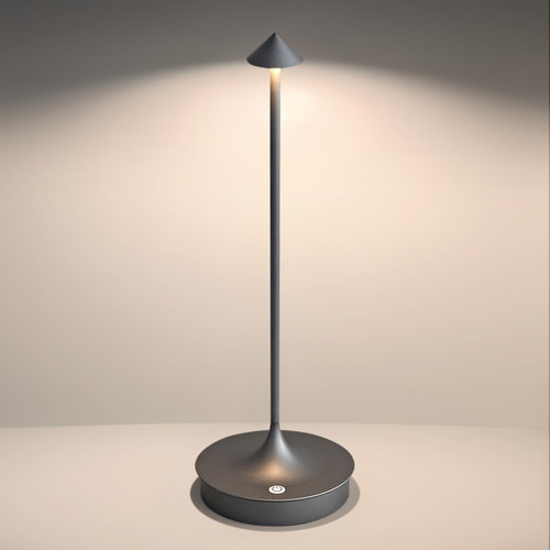 BaiZhou Cordless Table Lamp, 4000mAh Rechargeable Led Touch Dimmable Desk Lamp, Portable Outdoor Waterproof Battery Operated Lamp, Memory Night Light for Patio Dining Restaurant Home(Grey)