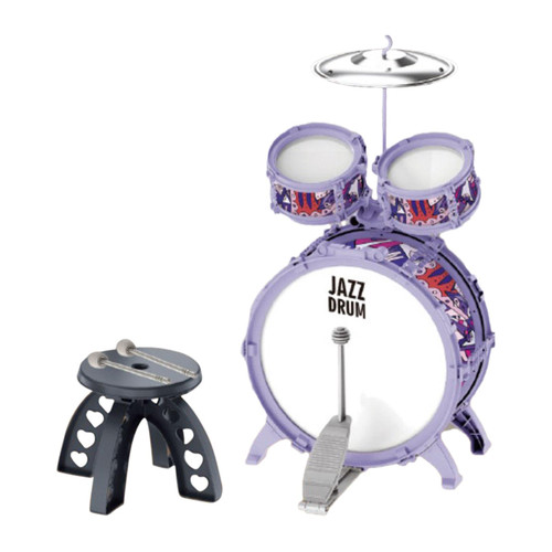 Badiman Bass Drum Kits Kids Jazz Drum Set Cymbal Lightweight Drumsticks Musical Instrument Toys Pedal Percussion for Activities, Style A