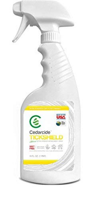 Cedarcide Extra- Strength Tickshield | Deep Woods Cedar Oil Tick & Mosquito Repellent Spray Kills & Repels Ticks, Fleas, Chiggers and Mosquitoes| for People & Pets | Natural Essential Oils | Pint