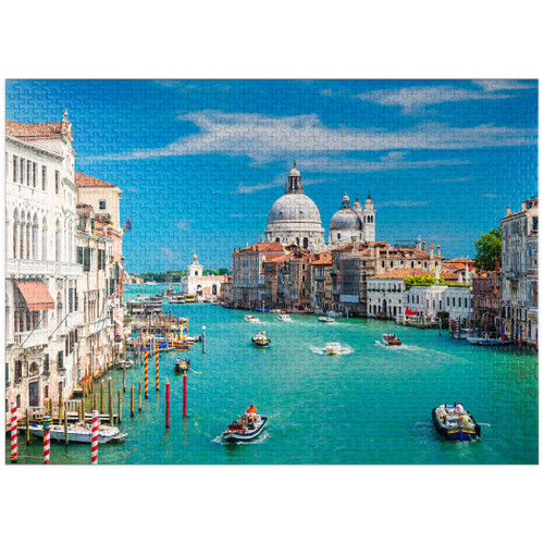 Grand Canal in The Sunshine of Summer in Venice Italy - Premium 1000 Piece Jigsaw Puzzle for Adults