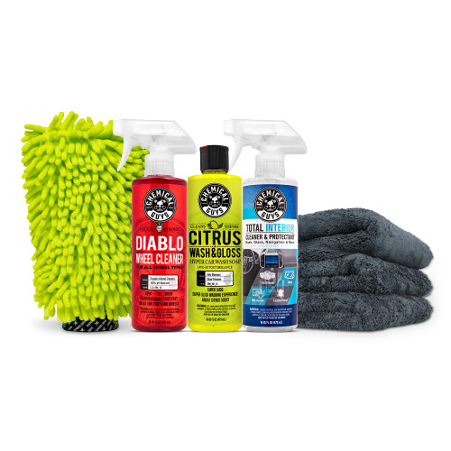 Chemical Guys HOL357 Clean & Shine Car Wash Starter Kit - Safe for Cars, Trucks, Motorcycles, SUVs, Jeeps, RVs & More (7 Piece Set, Including 3 16 oz. Car Detailing Chemicals) Chemical Guys HOL357 Clean & Shine Car Wash Starter Kit - Safe for Cars, Trucks, Motorcycles, SUVs, Jeeps, RVs & More (7 Piece Set, Including 3 16 oz. Car Detailing Chemicals)
