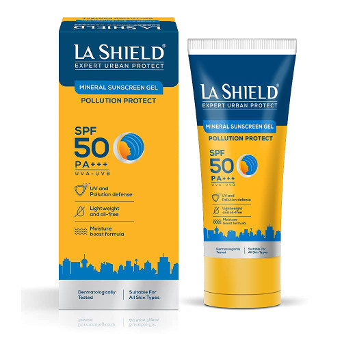 La Shield Pollution Protect Mineral Sunscreen Gel Spf 50, WHITE, 50 gram (pack of 4)