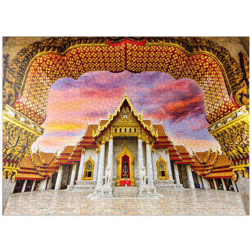 Marble Temple in Bangkok Thailand - Premium 1000 Piece Jigsaw Puzzle for Adults