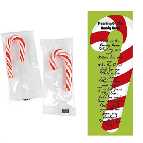Meaning of The Candy Cane Bookmarks with Mini Candy Canes Religious Christmas Favors Bulk 100 Count