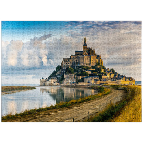 Morning View of Mont Saint-Michel France - Premium 1000 Piece Jigsaw Puzzle for Adults