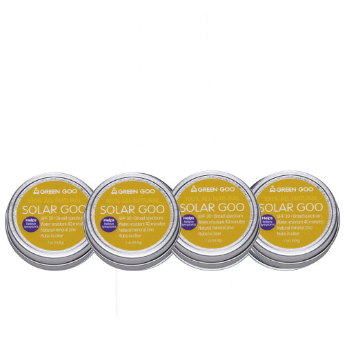 Green Goo Natural Skin Care Salve, Solar Goo, 30 SPF Sunscreen, 0.7-Ounce Travel Tin, 4-Pack Green Goo Natural Skin Care Salve, Solar Goo, 30 SPF Sunscreen, 0.7-Ounce Travel Tin, 4-Pack