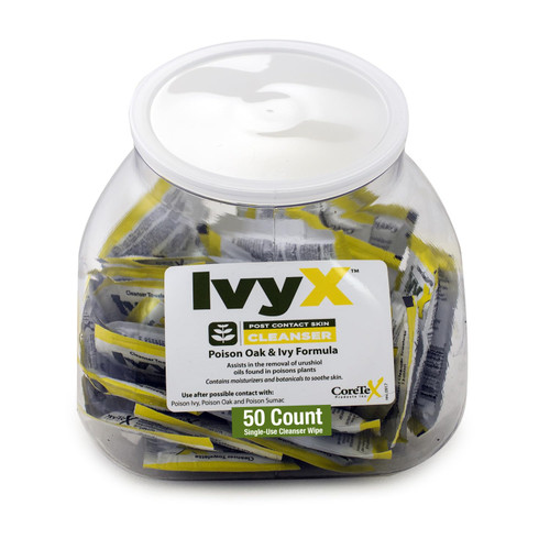Ivy X Post Contact Poison Ivy Treatment Wipes - 50 Pack Fishbowl of Single-Use Wipes - Helps to Poison Ivy, Poison Oak, & Poison Sumac Oils From Skin That Causes Itchy Rashes Ivy X Post Contact Poison Ivy Treatment Wipes - 50 Pack Fishbowl of Single-Use Wipes - Helps to Poison Ivy, Poison Oak, & Poison Sumac Oils From Skin That Causes Itchy Rashes
