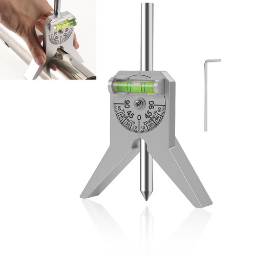LKHOME Pipe Center Finder, Pipe Fitting Tools w/Centering Head, Pipefitter Tools to Measure Pipe Diameter 0.5" and Up, Standard 4" Y-Type Head, Adjustable Dial Bubble Protractor