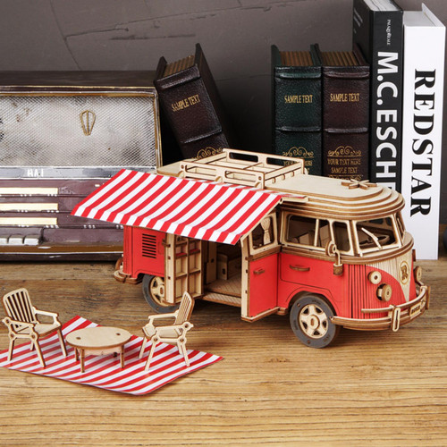 Wooden Models for Adults to Build Camper Van 3D Puzzles for Adults Wooden 3D Wooden Puzzles Model Kit DIY Mechanical Wood Model Kits 3D Puzzles for Adults and Kids to Build