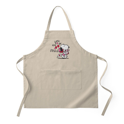 CafePress Snoopy You Are So Loved Kitchen Apron with Pockets, Grilling Apron, Baking Apron