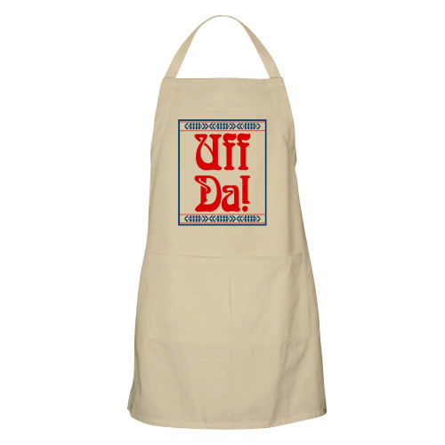 CafePress Uff Da BBQ Kitchen Apron with Pockets, Grilling Apron, Baking Apron
