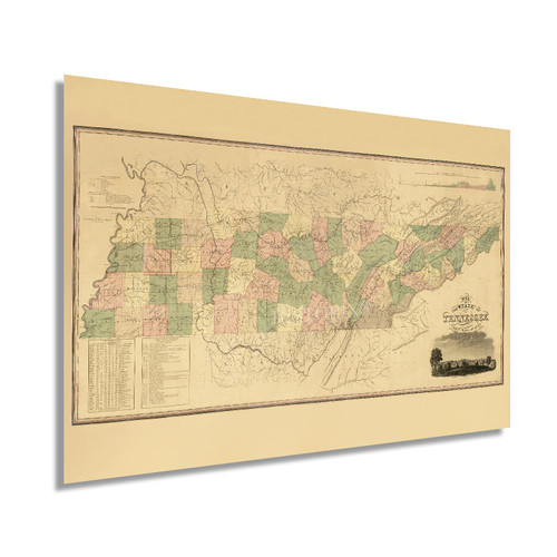 Historix Vintage 1832 Tennessee State Map - 16 x 24 Inch Vintage Map Wall Decor - Historical Map of Tennessee - Tennessee Wall Art - State Maps Tennessee - Tennessee Map Art - TN Map Historix Vintage 1832 Tennessee State Map - 16 x 24 Inch Vintage Map Wall Decor - Historical Map of Tennessee - Tennessee Wall Art - State Maps Tennessee - Tennessee Map Art - TN Map