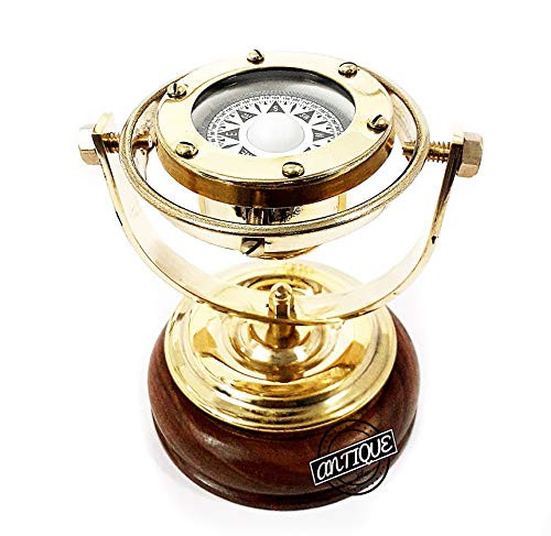 AV Beautiful Steampunk Collectible Nautical Compass Vintage Gimbals Dial Ship/Boat Titanic Tabletop Decor Maritime Gifts