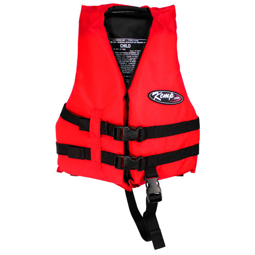 Kemp USA Life Jackets - USCG-Approved Type III PFD Swim Vest with Adjustable Straps & Front Zipper, Ideal for Swimming, Diving, Boating, Fishing & Other Watersports - Oversized Adult (Red)