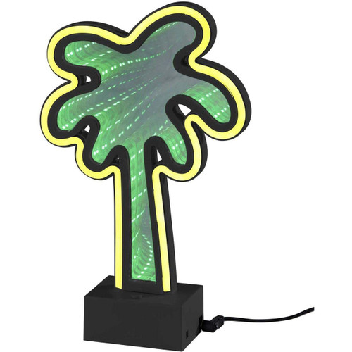 SIMPLEE ADESSO SL3717-01 Infinity Neon Palm Tree Table/Wall Lamp, Black