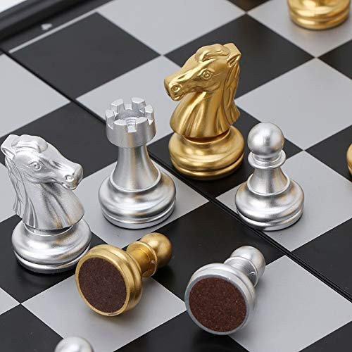 TGRTY Chess Sets Chess Board Game Portable Chess Folding Magnetic Plastic Chessboard Board Game for Kids and Adult Chess Board Game Set