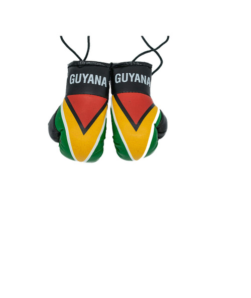 Guyana Country Flag Mini Boxing Gloves to Hang Over Your Automobile Mirror New