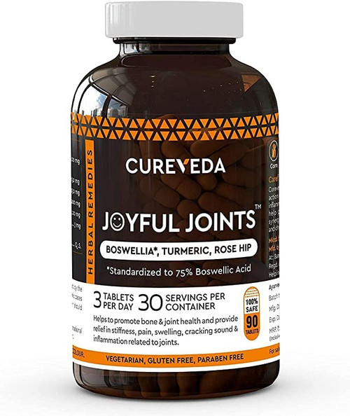 Roll Over Image to Zoom in Cureveda Herbal Joyful Joint Support Supplement Tablets for Bone,Joint Wellness (90 Tablets) Roll Over Image to Zoom in Cureveda Herbal Joyful Joint Support Supplement Tablets for Bone,Joint Wellness (90 Tablets)