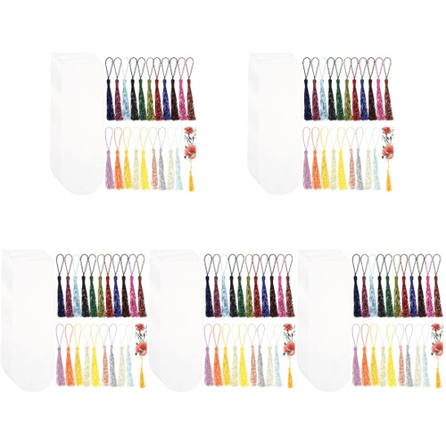 Tofficu 5 Sets Blank Bookmark Acrylic Bookmarks Tassel Bookmarks Exquisite Bookmarks Gift Bookmarks Reading Page Markers Acrylic Blanks Hanging Ears Blank Page Child Cotton Thread