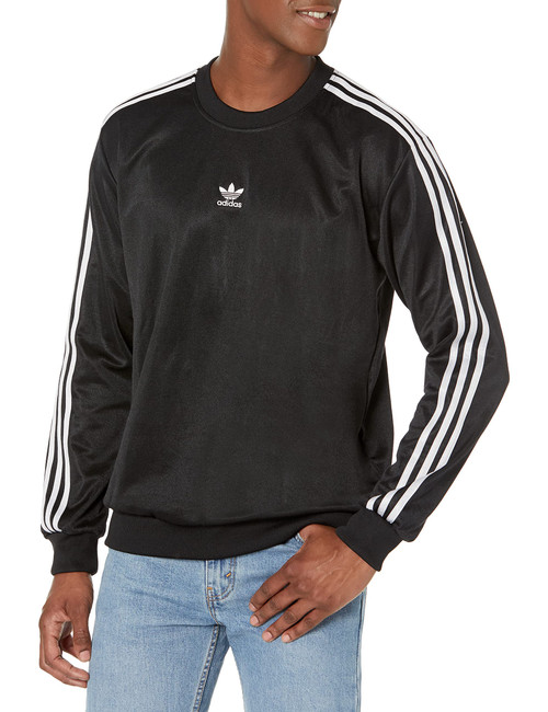 adidas Originals Men's Adicolor Classics Trefoil High Shine Crew Neck, Black, Medium adidas Originals Men's Adicolor Classics Trefoil High Shine Crew Neck, Black, Medium