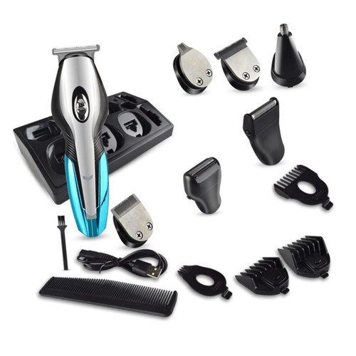 Beavorty 6 1 Hair Cutting Tools Beard Clipper Hair Trimmer for Men USB Haircut Hair Buzzer Barber Clippers Hair Cutting Machine Hair Shaver Mens Body Trimmer Electric Man Hairdressing Tool