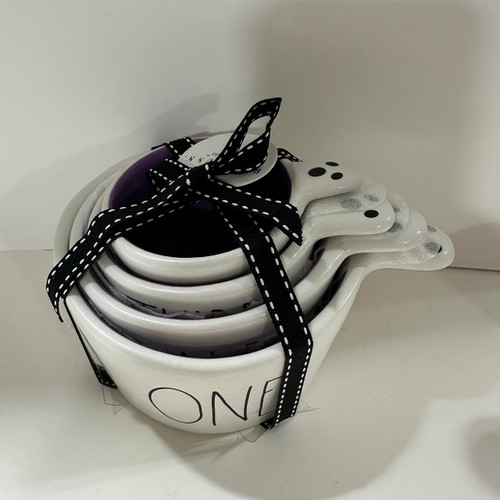 Rae Dunn MEASURING CUPS Ghost handle - ceramic - ONE HALF THIRD QUARTER