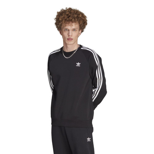 adidas Originals Men's Adicolor Classics 3-Stripes Crew, Black, Medium
