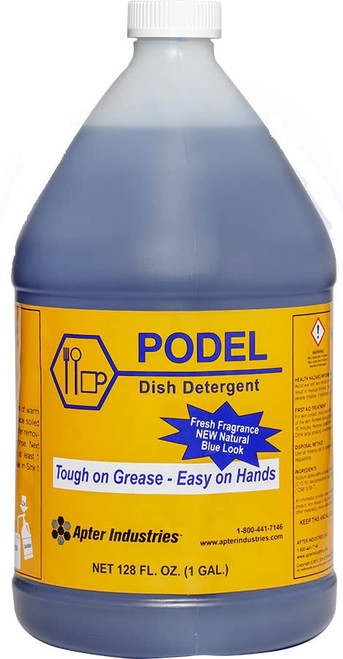 Apter Industries Podel Concentrated Dish Detergent - Highly Concentrated Detergent - Use Less and Clean More, 1 Gallon