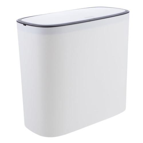 OFFSCH 1pc Garbage Can Slim Trash Can Garbage Bin Bedroom Garbage Container Kitchen Dustbin Bedroom Lidded Ash-bin Car Trash Can Trash Bin Plastic Desk Office Small Wastebasket White