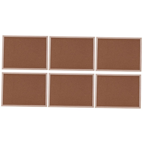 STOBOK 6 Pcs Wall Mounted Cork Board Framed Corkboard Decorative Cork Boards Wall Cork Notice Board Decoration Decorative Message Board Bulletin Board Office with Box Bamboo Billboard