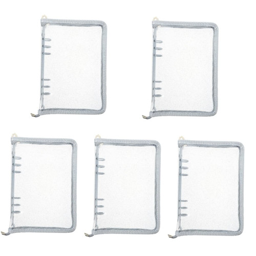 VILLCASE 5pcs Loose-Leaf Ledger Office Accessories A5 Binder Notebook Loose Leaf Binding Covers Travel Scrapbook A5 Notebook Cover PVC Notebook Shell Binders 6-Ring Binder Notebook Cover